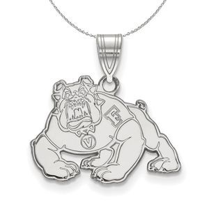 Sterling Silver California State Fresno Medium Necklace - 16 Inch